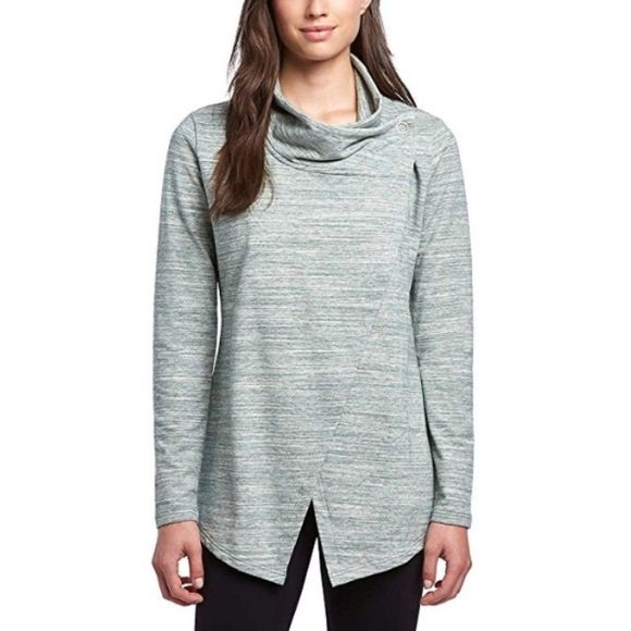 Danskin Tops - Danskin Gray French Terry Bliss Wrap Cowl Neck XXL